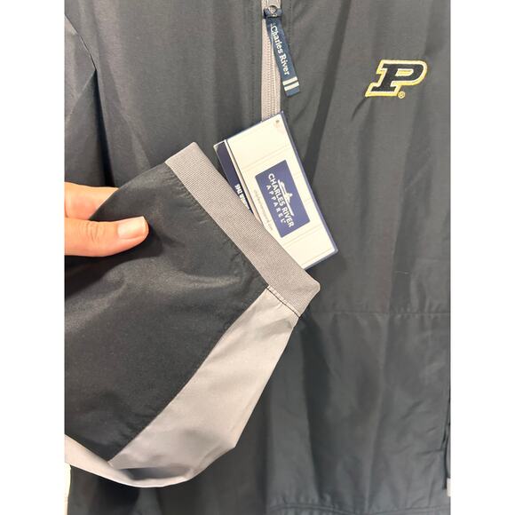 NWT Charles‎ River Apparel  Purdue Zip Bunker Windshirt Jacket Grey SZ 2XL - Picture 6 of 11